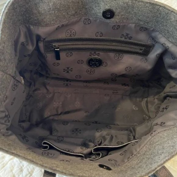 Tory Burch Emma Wool Tote Bag - Picture 3 of 3